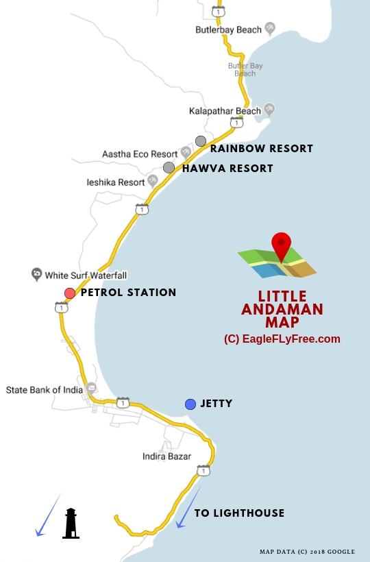 Map of Little Andaman Little Andaman Map